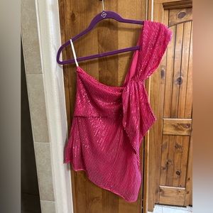 One shoulder sequin top size large